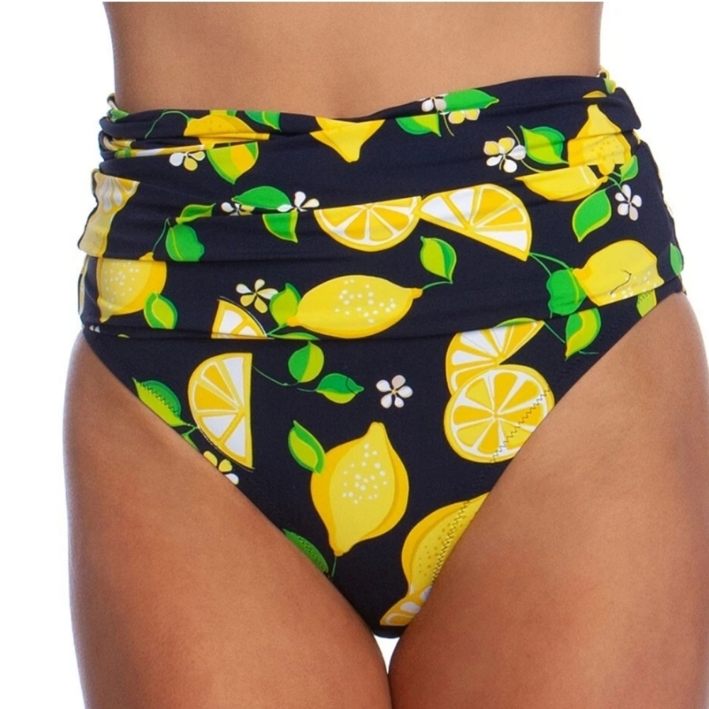 TRINA TURK Lemon Love 4-Way Convertible Bikini Skirt Bottom Swimwear NWT
